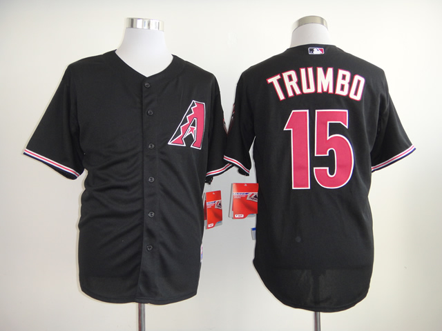 Men Arizona Diamondback #15 Trumbo Black MLB Jerseys